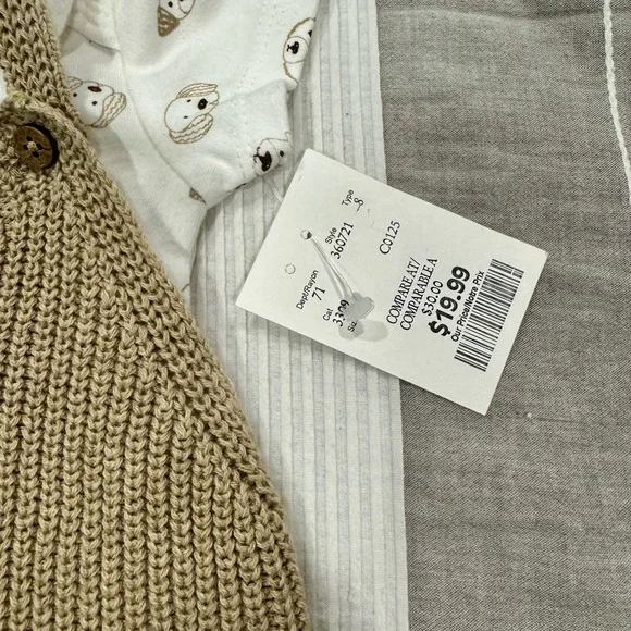 Kids Tan Knit Matching Set - Picture 3 of 4